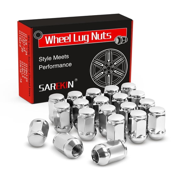 M12x1.5 Lug Nuts Closed End Bulge Acorn 60 Degree Conical/Cone Seat(20Pcs Chrome)