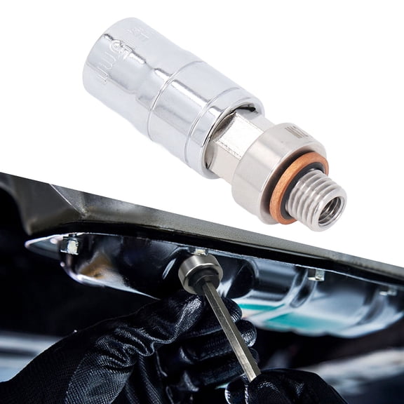 M12x1.5 Stainless Steel Piggyback Oil Drain Plug Thread Repair Kit with Wrench & Drill Bit