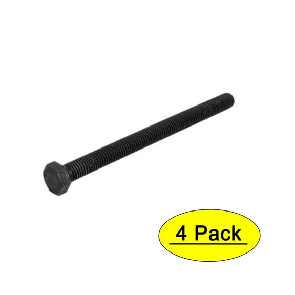 M12x150mm Grade 8.8 Fully Thread Hexagon Head Metal Hex Cap Screw Bolt Stud 4Pcs