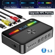 M13 RGB Bluetooth 5.3 Transmitter Receiver, 2 in 1 Audio Adapter with Display, DAC, USB, RCA, 3.5mm AUX, Coaxial, Optical for TV, Old Home Stereo and Speakers