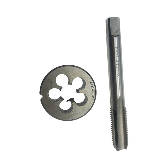 M13 x 1.5 Tap & Die Set RH, M13 x 1.5mm Metric Tap Thread Milling Right Hand Machine, M13x1.5 Thread Tap and Round Die High Speed Steel HSS