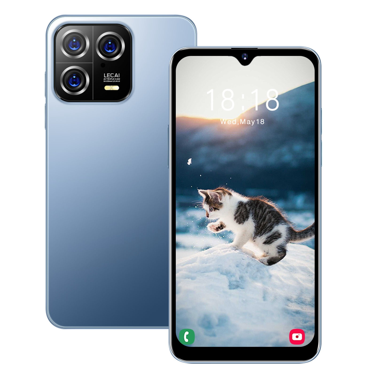 M13Pro Smartphone - 6.5 Inch Android 8.1 Phone, 3G Cellphone with 2GB RAM and 16GB ROM(Blue)