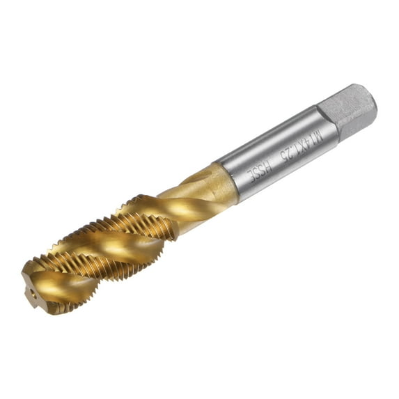 M14 x 1.25 High Speed Steel Machine 4 Spiral Flutes Thread Tap Titanium Plated