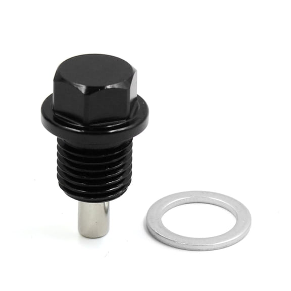 M14 x 1.5 Black Aluminum Alloy Magnetic Engine Oil Pan Drain Bolt Screw for Car
