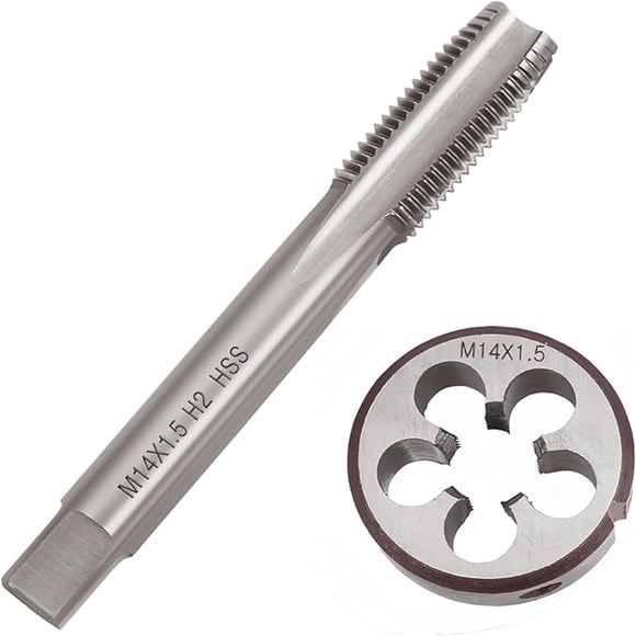 M14 x 1.5 Metric Thread Tap and Die Set, M14 x 1.5mm High-speed Steel Machine Tap Die Set Right Hand Tap and Round Thread Die