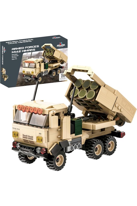 M142 HIMARS Building Block Set - 443 Pcs - Armed Forces, Military Building Toy Set High Mobility Artillery Rocket System