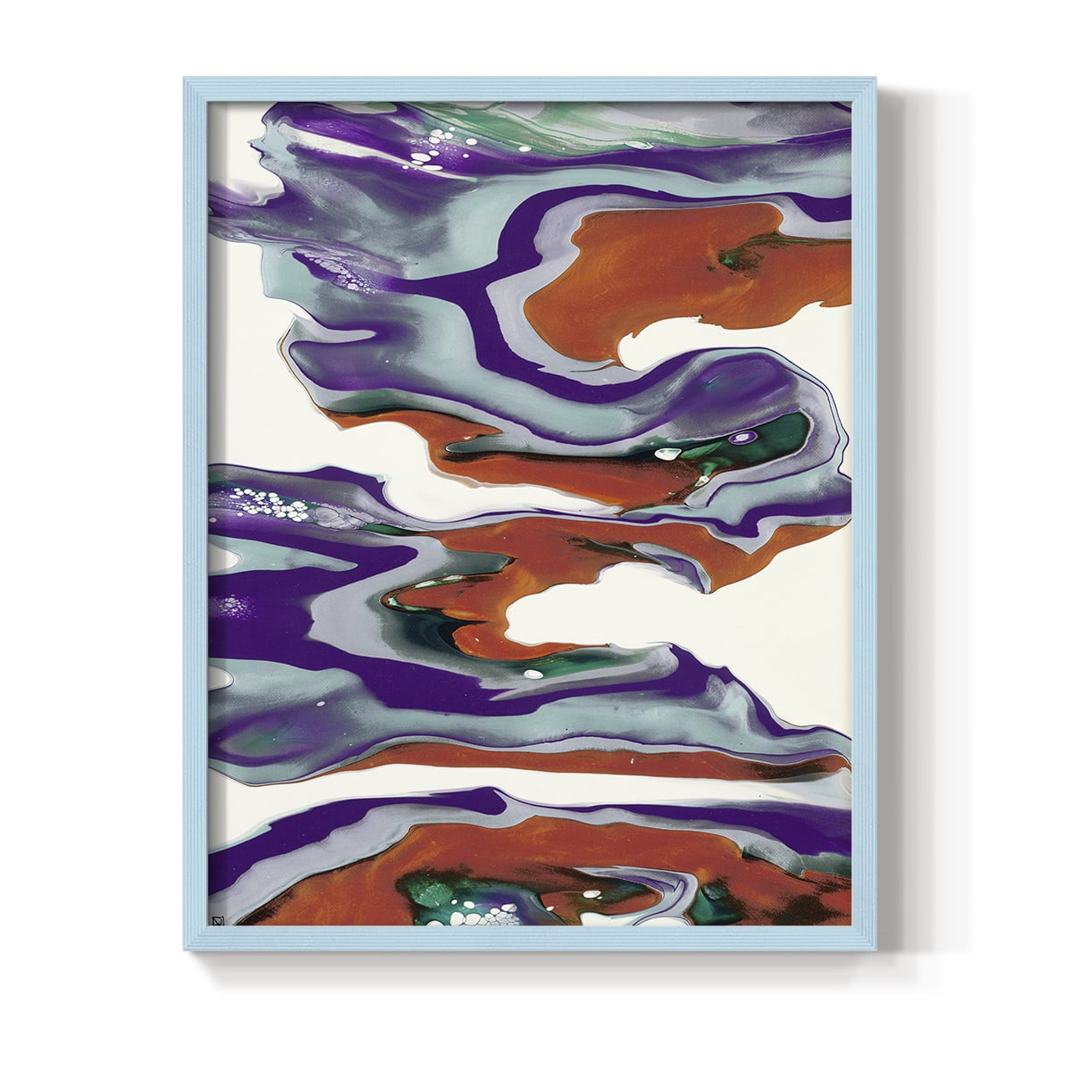 M145 Framed Print in Blue Solid Wood Framed Print No Nail Hanging
