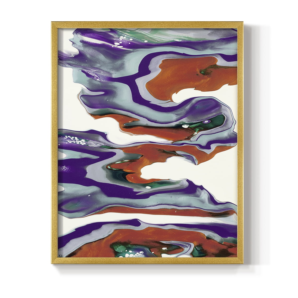 M145 Framed Print in Gold Solid Wood Framed Print No Nail Hanging