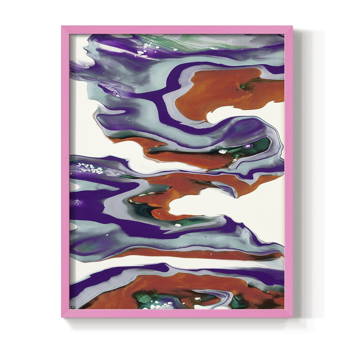 M145 Framed Print in Pink Solid Wood Framed Print No Nail Hanging