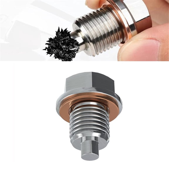 M14x1.5 Magnetic Oil Drain Plug, Stainless Steel Engine Oil Plug with Copper Washer, Leak Proof Replacement