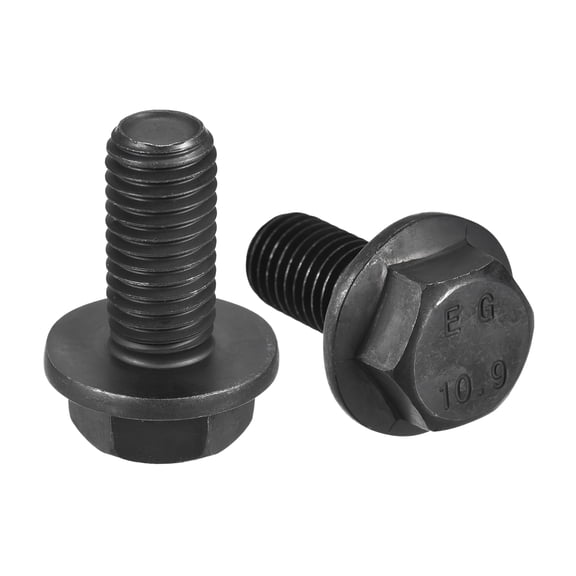M14x30mm Hex Flange Bolts, 2 Pack 10.9 Grade Carbon Steel Hexagon Head Screws