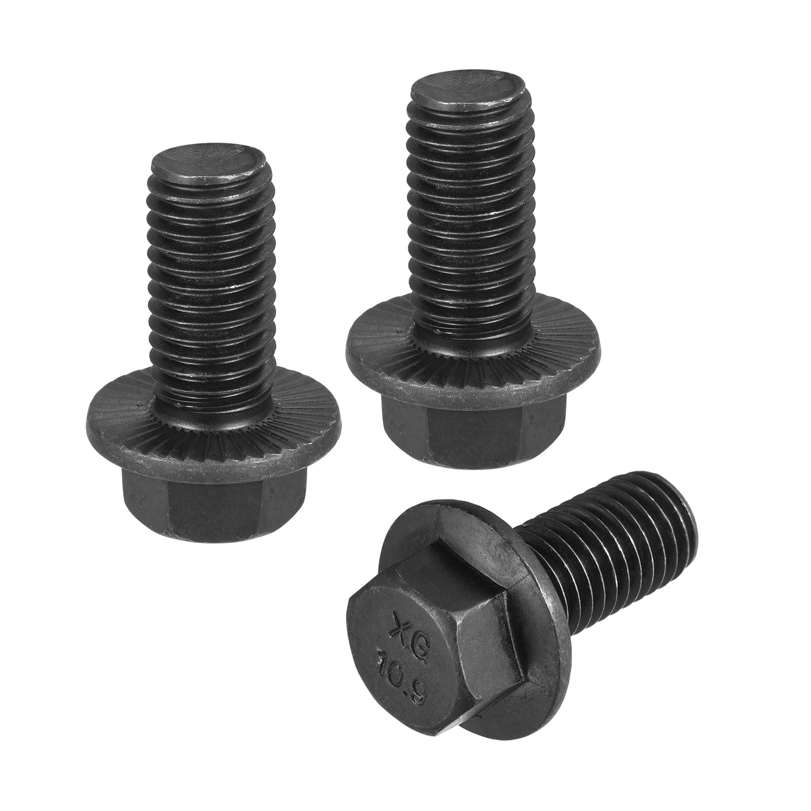 100 Pc 1/4-20 X 1 Inch Grade 5 Hex Serrated Flange Bolts - Zinc Plated, Coarse Thread, Full Thread