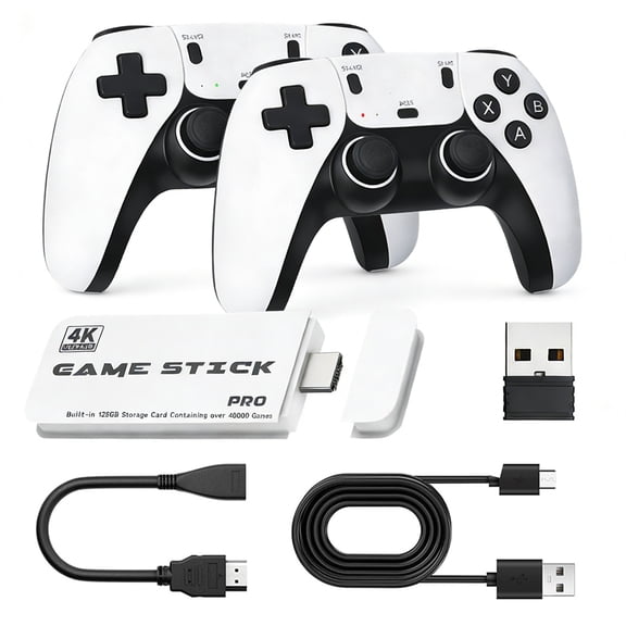 M15 Plus 128 GB for TV PC Stick, 40 000 Plug & Play Video Game with Wireless Controllers