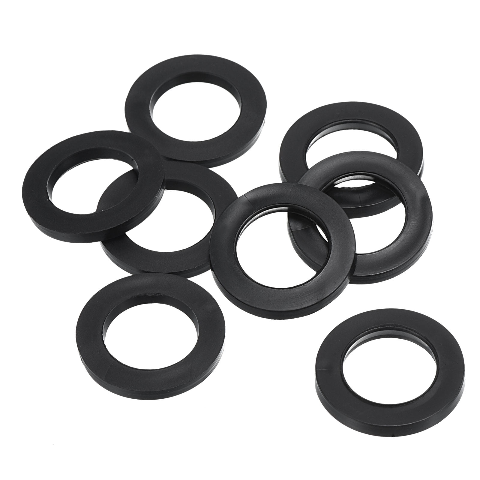 Black Rubber Flat Washer Set for Faucets, 8 Pack