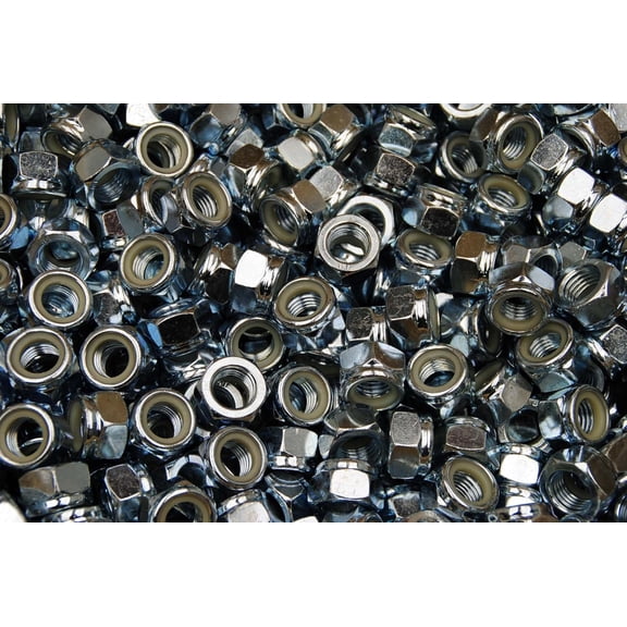 M16-2.0 Metric Nylock Hex Nut 16mm Zinc Locking Nyloc