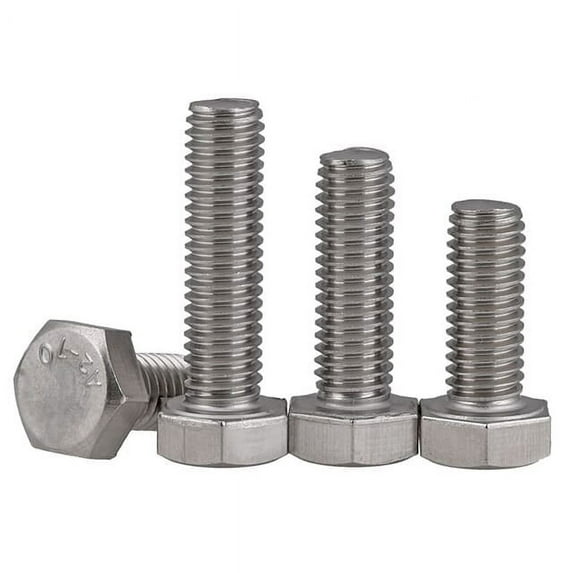 M16-2.0 x 100mm Hex Head Cap Screws, Stainless Steel A2, Plain Finish (Quantity: 50 pcs) - Coarse Thread Metric, Fully Threaded, 100mm Metric, Thread M16 Metric