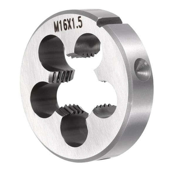 M16 x 1.5mm Round Threading Die, Metric Right Hand Alloy Steel Machine Thread, Non-Adjustable Repair Screw Cutting Tool for Mild Steel, Copper, Aluminum
