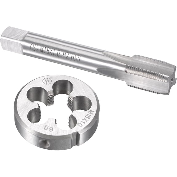 M16 x 1mm Metric Tap and Die Set, Machine Thread Screw Tap with Round Threading Die, Tap & Die Kit for Nut Screw Bolt Thread Repair