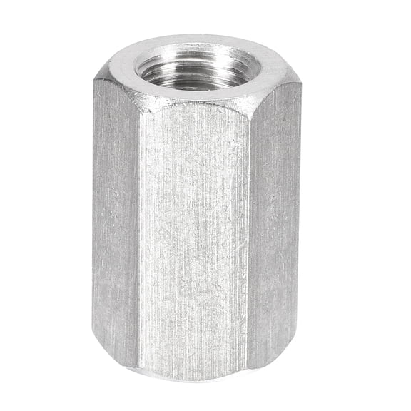 M16 x 2-Pitch 40mm Length Coupling Nuts, 1 Pack 304 Stainless Steel Metric Hex Rod Coupling Nuts