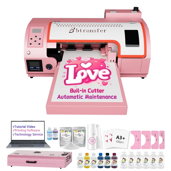 Btransfer M1630 Pro A3 Size DTF Printer with Auto Maintenance & Cutter, White Ink Circulation System with Oven Bundle