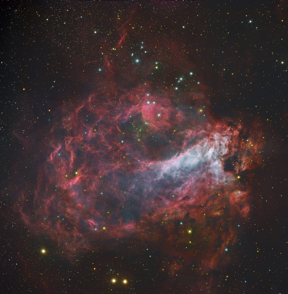 M17 The Omega Nebula in Sagittarius Canvas Art - Robert GendlerStocktrek Images (28 x 29)