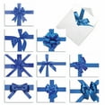 thumbnail image 1 of M1768HK BERIBBONED IN BLUE' 10 Assorted Hanukkah Notecards Feature Blue Ribbon Gifts with Envelopes by The Best Card Company, 1 of 6