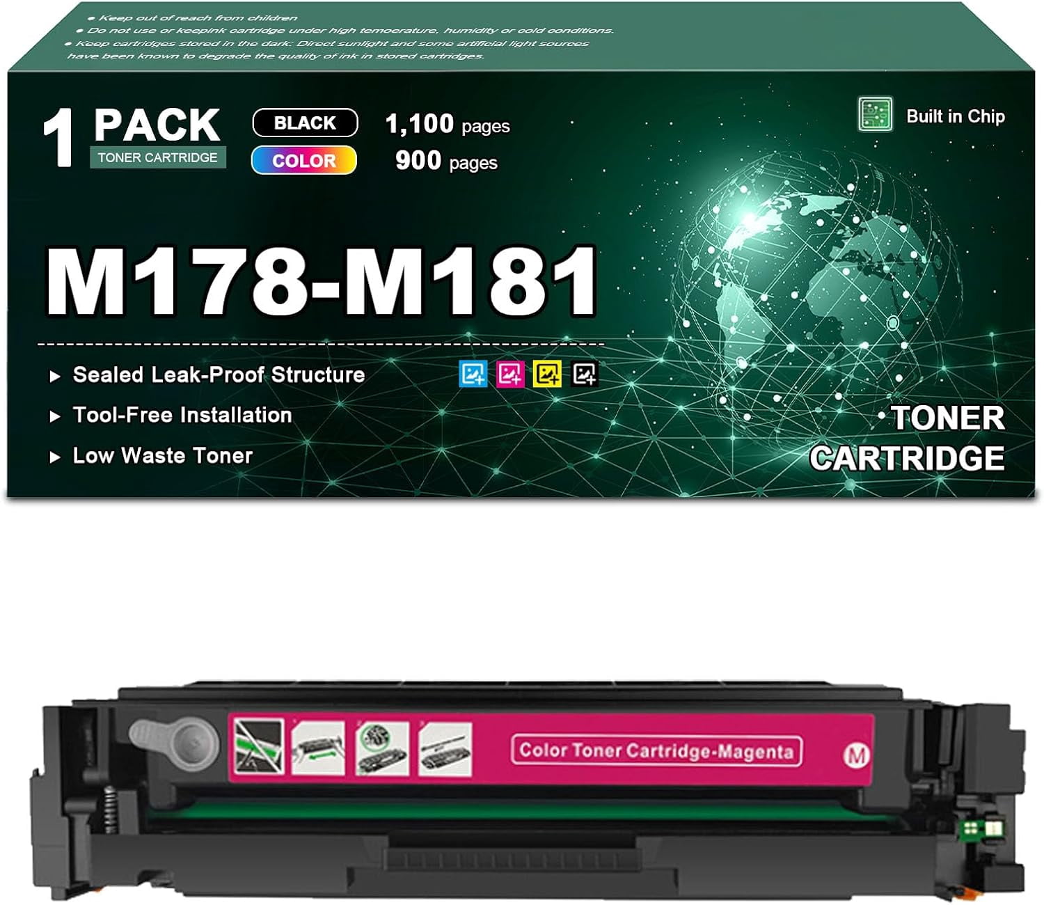 M188b Ink M178-M181 Toner Cartridge Compatible for HP Pro M180nw M180n M181fw ...