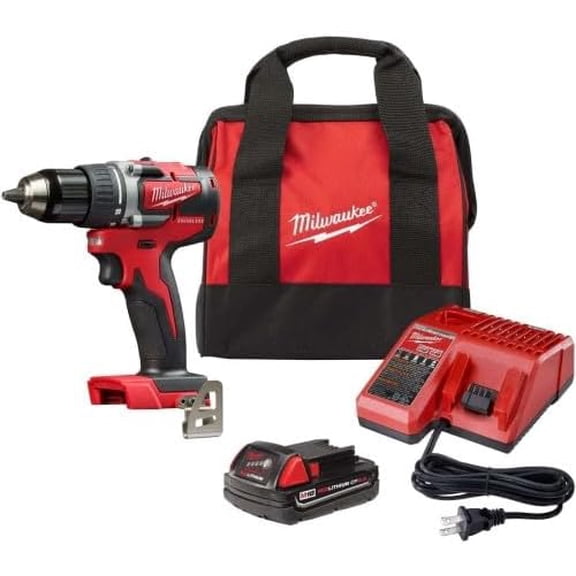 M18 18V Lithium-Ion 1/2 Inch Cordless Drill Driver Compact Kit 2606-21CT