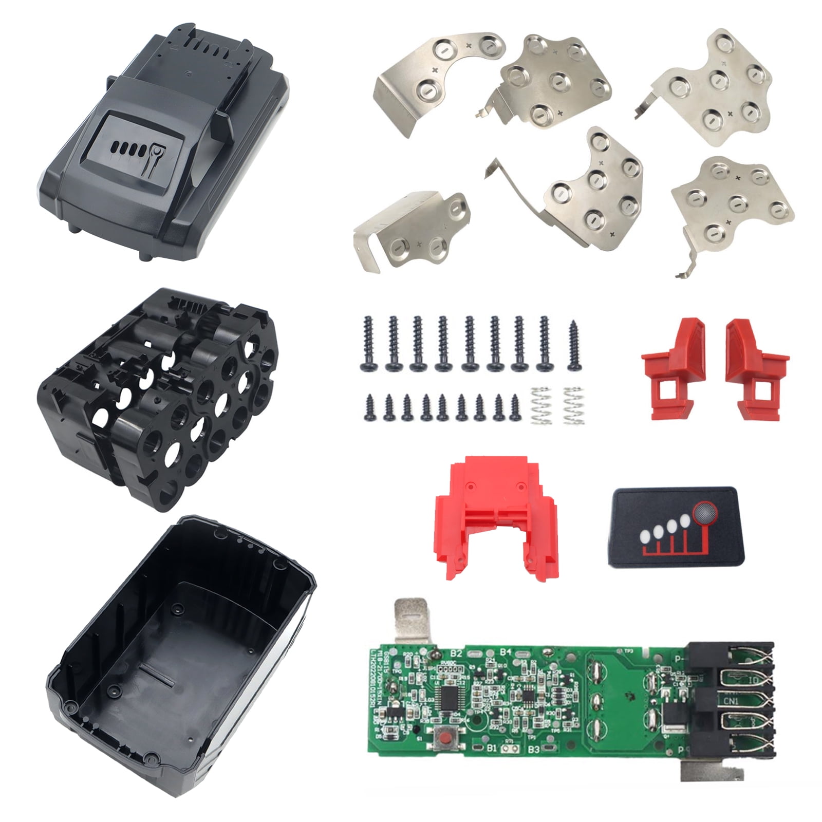 M18 Battery Case Replacement for Milwaukee 48 11 1865 48 11 1862 Battery Repair Kit DIY Parts 12Ah 15C 21700 Battery Housing Shell Parts with