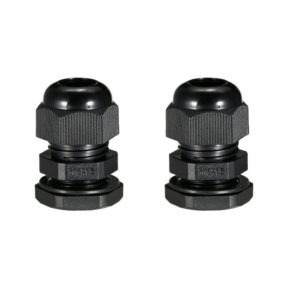 M18 Cable Gland Waterproof Plastic Conenector Adjustable Locknut Black for 5mm-10mm Dia Cable Wire 2Pcs