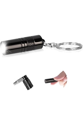M18 Mini Flashlight -USB Rechargeable Key Chain Light 110 Lumen Pocket Flashlight Slim Mini EDC Light for Everyday Carry Camping Walking (Black)