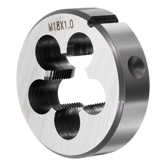 M18 x 1mm Round Threading Die, Metric Right Hand Alloy Steel Machine Thread, Non-Adjustable Repair Screw Cutting Tool for Mild Steel, Copper, Aluminum