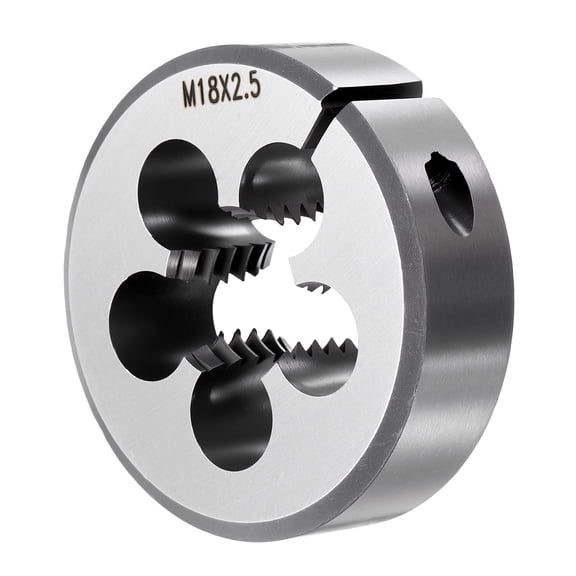 M18 x 2.5mm Round Threading Die, Metric Right Hand Alloy Steel Machine Thread, Adjustable Repair Screw Cutting Tool for Mild Steel, Copper, Aluminum