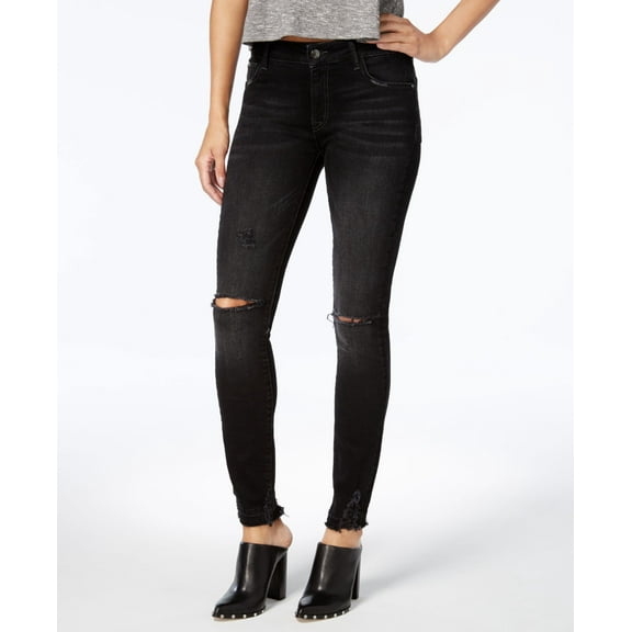 M1858 Kristen Ripped Skinny Jeans Womens 25 Black pants MSRP $77