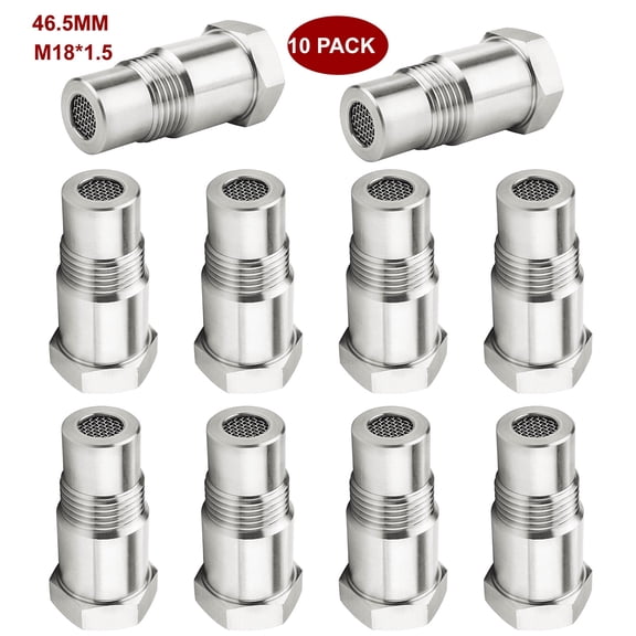 M18X1.5 Oxygen Sensor Accessories Stainless Steel 46.5mm Oxygen Sensor Replacements-10 Pack