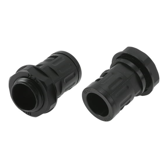M18x1.5 Cable Glands 13mm / 0.51" Bellows Quick Connector Straight PA6 Nylon Black 2 Pcs