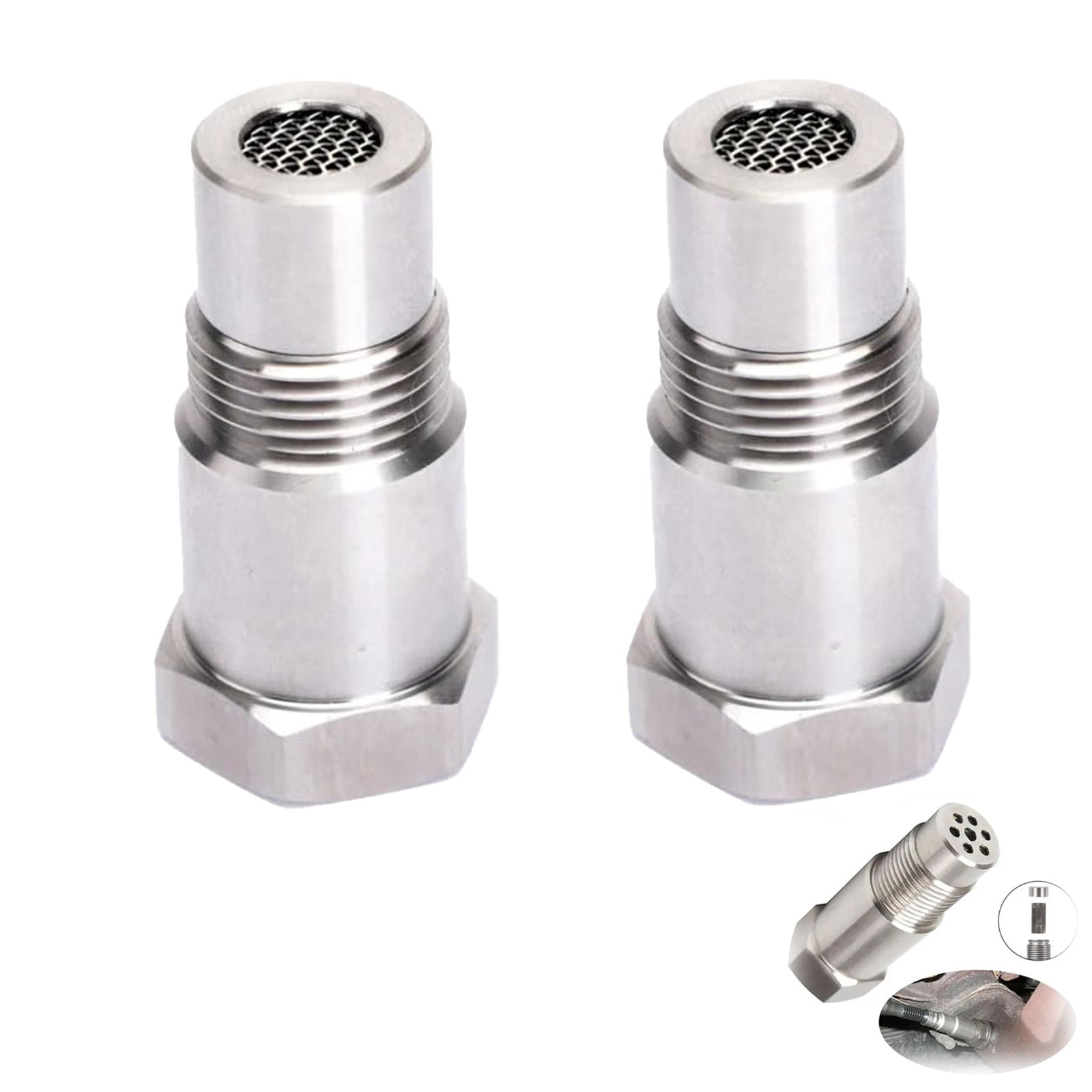 M18x1.5 Straight Universal Catalytic Converter with Filter – Stainless Steel SS304 Exhaust System Replacement, Compatible with Most Vehicles(2PCS)