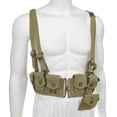thumbnail image 1 of M1923 Garand Cartridge Belt M1936 Suspenders and M1942 First Aid Pouch Light OD Marked JT&L 1943, 1 of 1