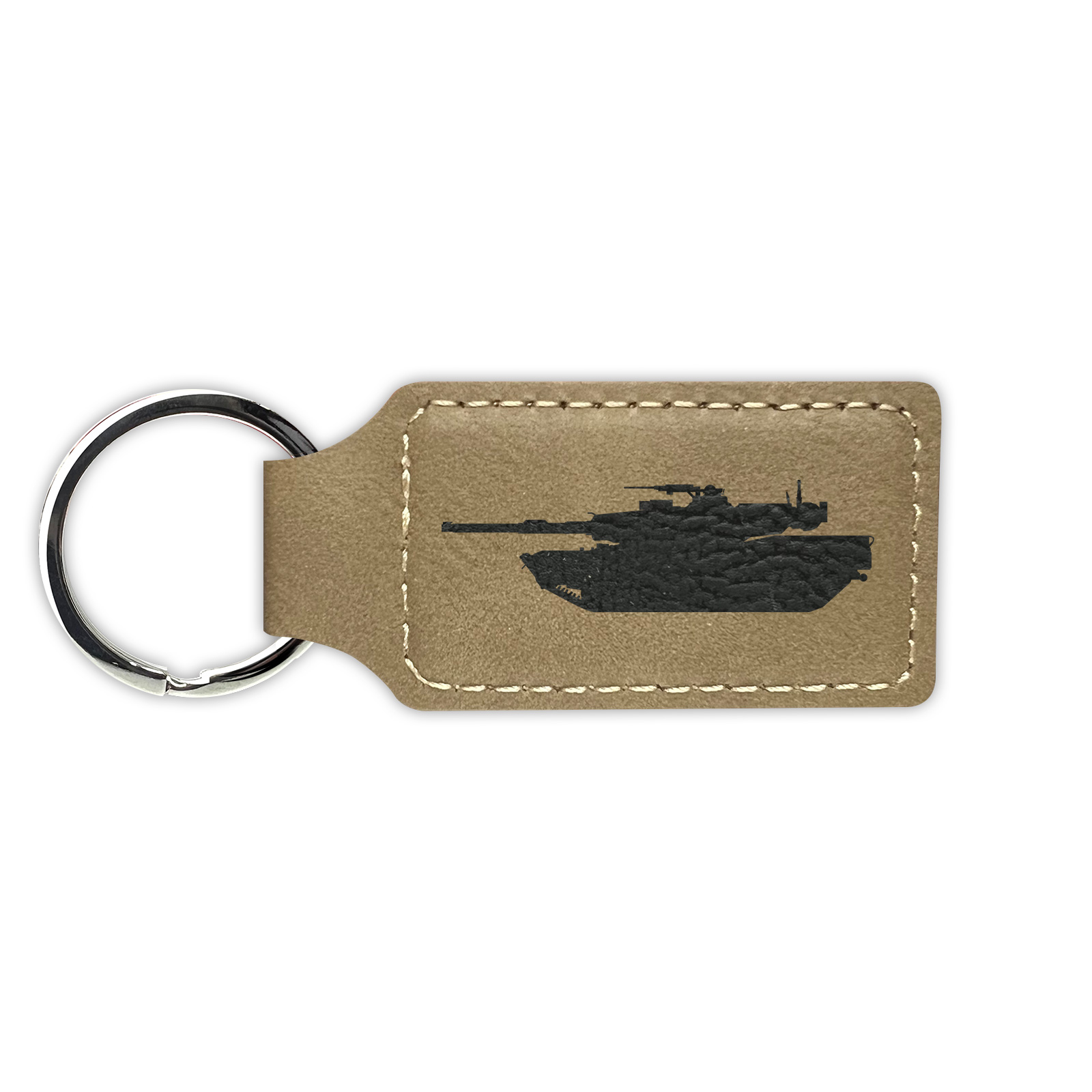 M1A1 Abrams Keychain Leatherette Rectangle Laser Engraved