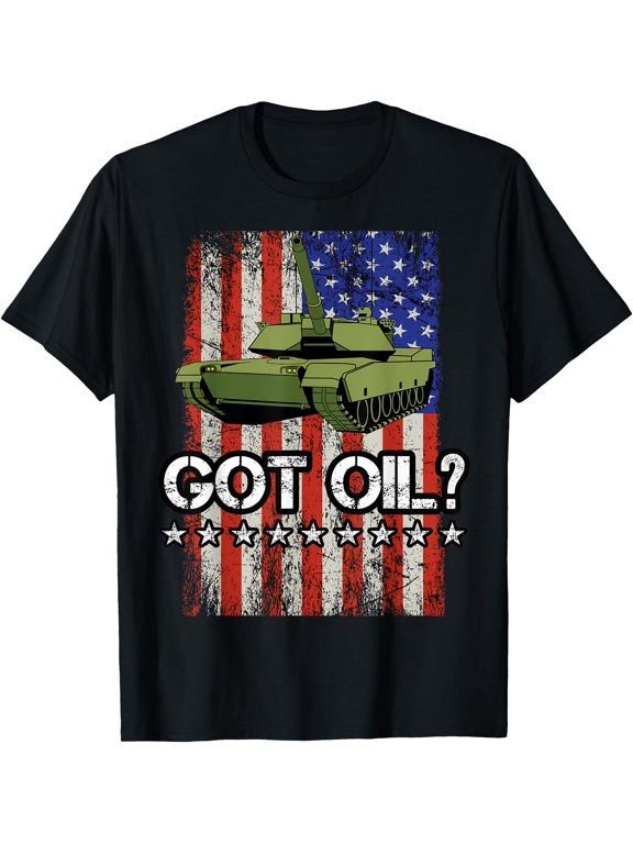 M1A1 Abrams Tank American Flag Patriotic Tank Driver Got Oil T-Shirt , Vintage T-Shirt