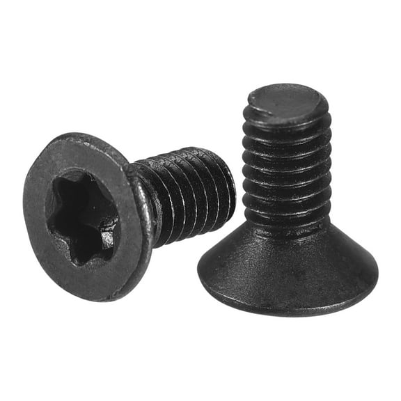M2-0.4 x 4mm Flat Torx Head Machine Screws, 50 Pack 10.9 Grade Carbon Steel Flat Countersunk Torx Anti Theft Machine Screws, Black Oxide Finish, Full Thread, Torx Drive