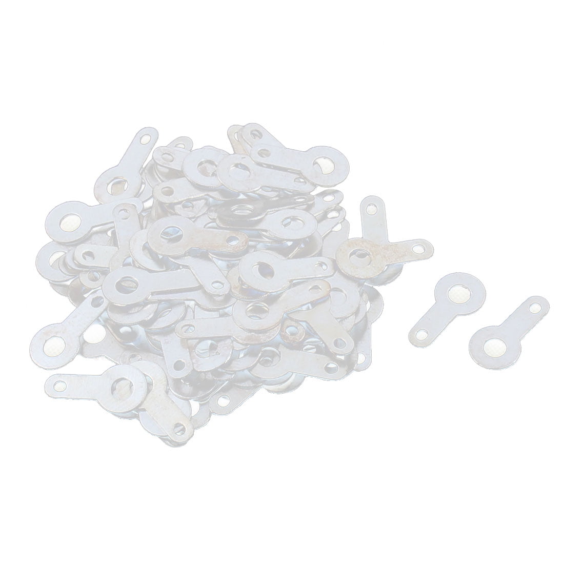 M2.2 Lug Plate Solder Ring Terminal Connector Crimp Silver Tone 100Pcs