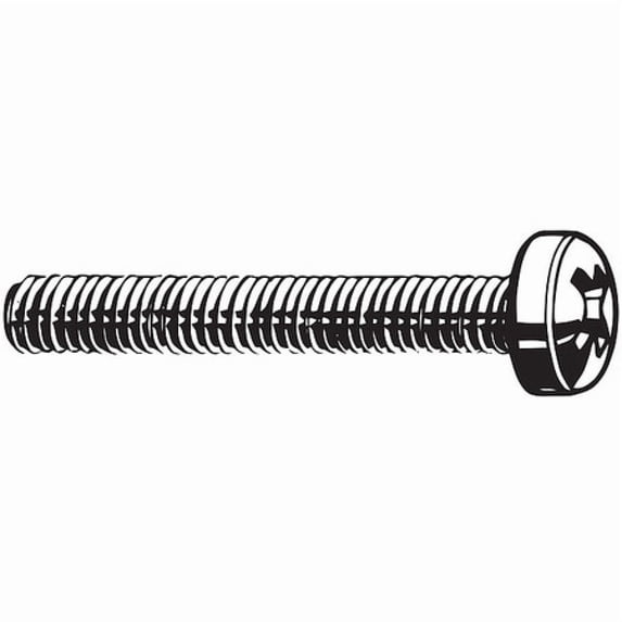 M2.5-0.45 x 6 mm Phillips Fillister Machine Screw, Zinc Plated Steel, 100 PK