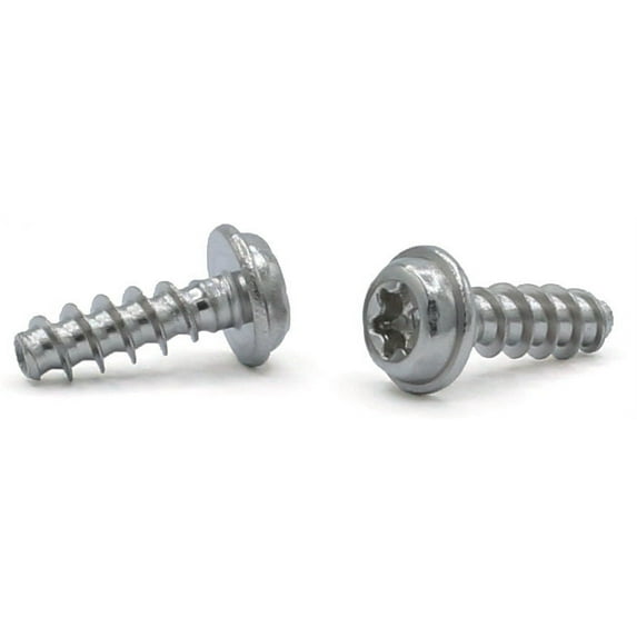 M2.5-1.12 x 8 mm Type PT Style Thread Forming Screws / Six-Lobe (Torx®) / Round Washer Head / Steel / Zinc - 5000 Piece Carton