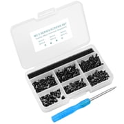 Mcsher M2.5 Phillips Wafer Head Screws Assortment Kit with Screwdriver, 6 Sizes Black Zinc Plated Carbon Steel for Laptop Electronic Repair