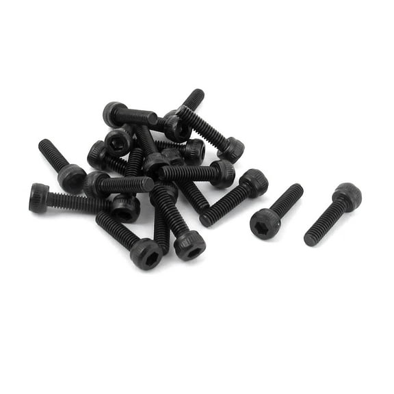 M2.5 x 10mm 12.9 Alloy Steel Machine Bolt Hex Socket Head Cap Screws Black 20pcs
