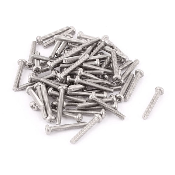 M2.5 x 16mm 304 Stainless Steel Crosshead Round Head Screws Bolt 60pcs