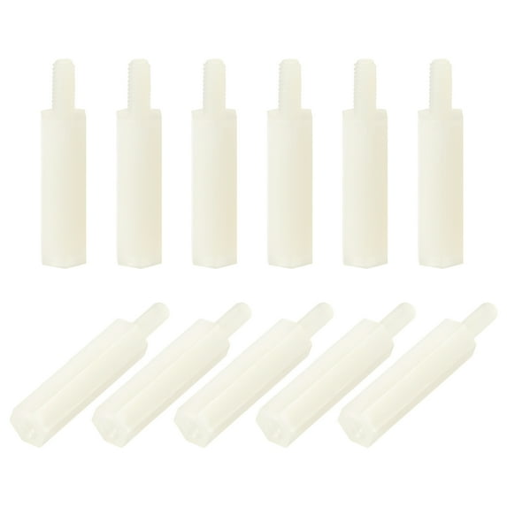 M2.5 x 20 mm + 6 mm Male to Female Nylon Hex Spacer Standoff 50 Pieces