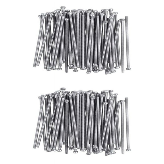 M2.5 x 40mm 304 Stainless Steel Round Screws Bolt 120Pcs
