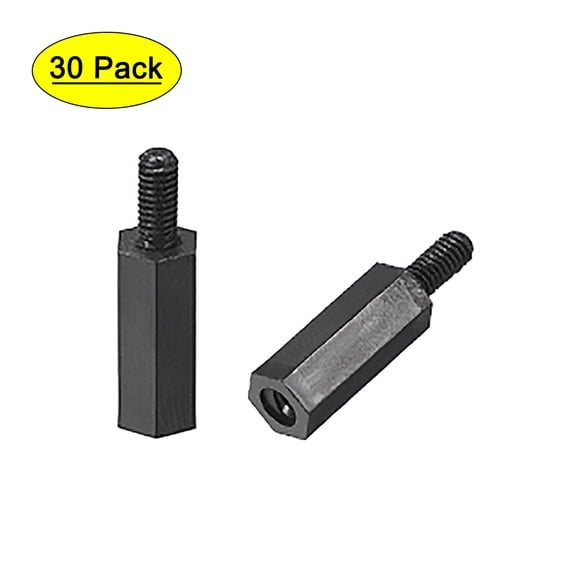M2.5x12mm+6mm Male to Female Hex Nylon Spacer Standoff 30pcs